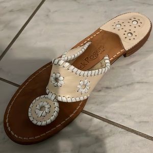 Jack Rodgers flat sandals. Size 9. Off white
